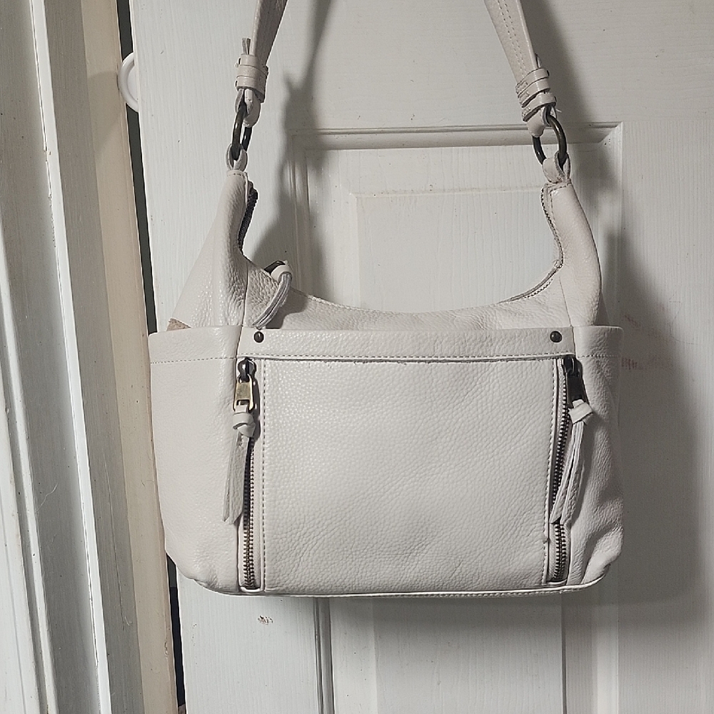 Elegant White Leather Shoulder Bag